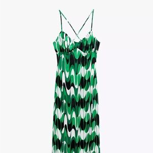 Green and Black Patterned Dress